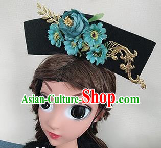 Chinese Handmade Qing Dynasty Princess Hair Accessories Ancient Palace Green Peony Hair Clasp for Women