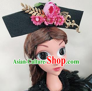 Traditional Chinese Handmade Qing Dynasty Hair Accessories Ancient Palace Princess Pink Peony Hair Clasp for Women