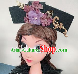 Traditional Chinese Qing Dynasty Princess Purple Flowers Hair Accessories Handmade Ancient Hair Clasp for Women