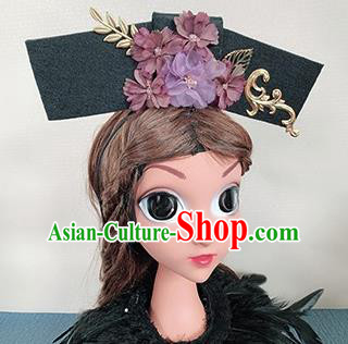 Traditional Chinese Qing Dynasty Princess Purple Flowers Hair Accessories Handmade Ancient Hair Clasp for Women