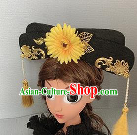 Traditional Chinese Ancient Palace Yellow Chrysanthemum Hair Clasp Qing Dynasty Princess Hair Accessories for Women