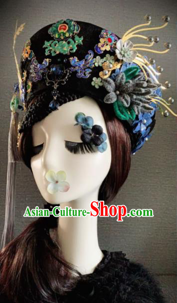 Traditional Chinese Ancient Qing Dynasty Palace Queen Phoenix Coronet Headwear Hair Accessories for Women