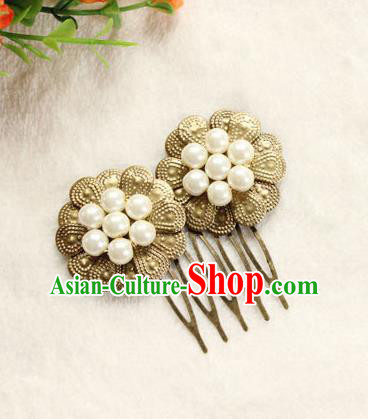 Chinese Ancient Princess Golden Hair Comb Traditional Han Dynasty Palace Hair Accessories for Women