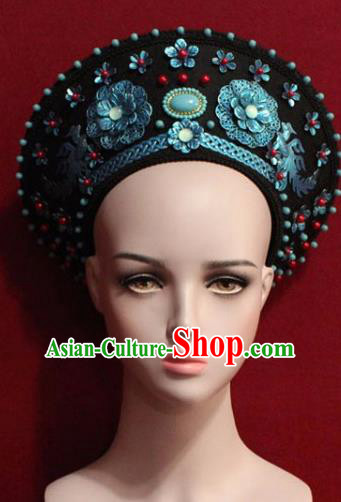 Chinese Ancient Manchu Empress Headwear Hat Traditional Qing Dynasty Queen Hair Accessories for Women