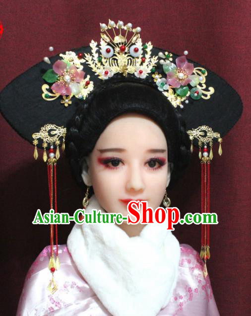 Chinese Ancient Imperial Consort Headwear Traditional Qing Dynasty Manchu Queen Hair Accessories for Women