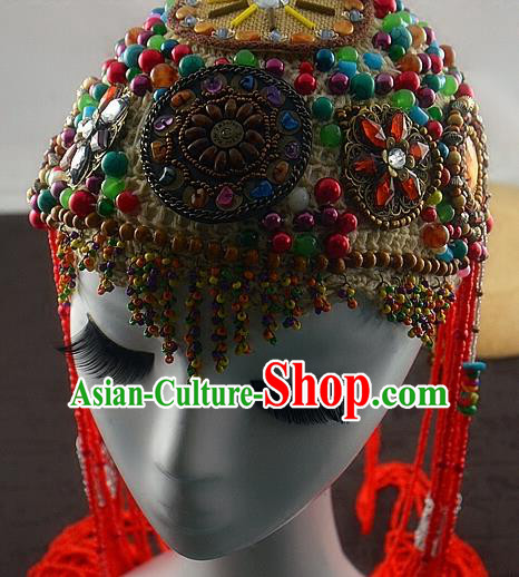 Chinese Ancient Ethnic Princess Hat Traditional Palace Hanfu Hair Accessories for Women