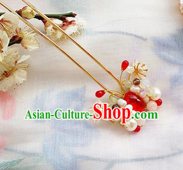 Chinese Ancient Princess Pearls Butterfly Hairpins Traditional Palace Hair Accessories for Women