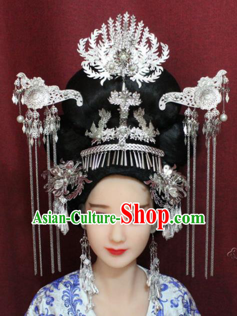 Chinese Ancient Wedding Phoenix Coronet Hairpins Traditional Palace Queen Hair Accessories for Women