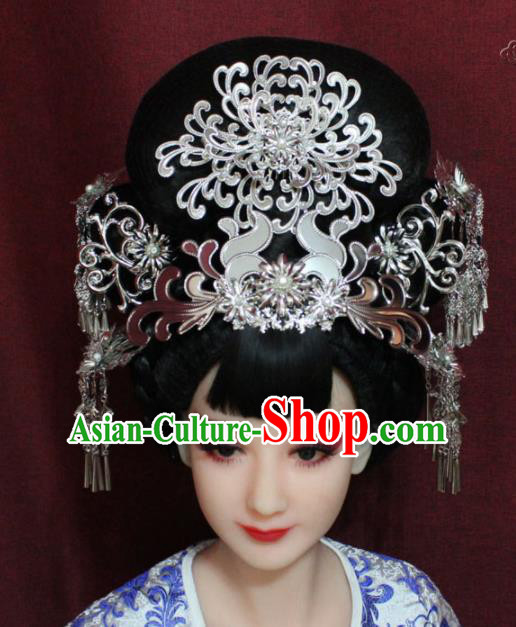 Chinese Ancient Wedding Phoenix Coronet Hairpins Traditional Ethnic Queen Hair Accessories for Women