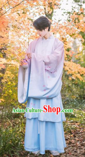 Chinese Traditional Ming Dynasty Nobility Childe Embroidered Hanfu Clothing Ancient Swordsman Costume for Men