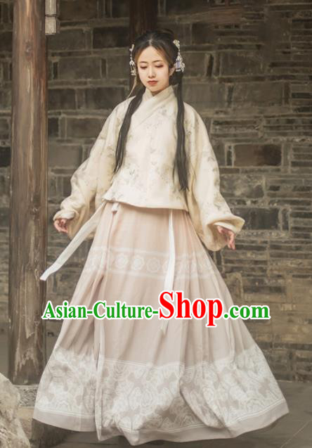 Chinese Traditional Ming Dynasty Nobility Lady Hanfu Dress Ancient Princess Embroidered Costume for Women