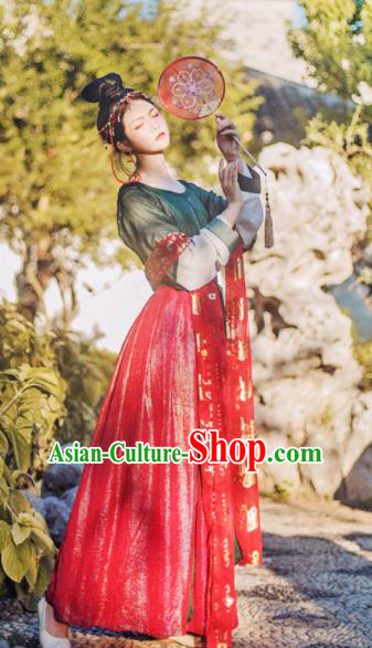 Chinese Traditional Tang Dynasty Imperial Consort Hanfu Dress Ancient Palace Dancer Costume for Women