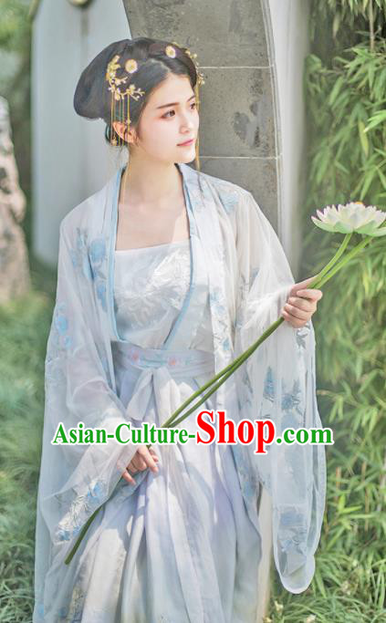 Chinese Tang Dynasty Imperial Consort Hanfu Dress Ancient Peri Princess Historical Costume for Women