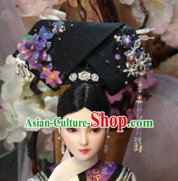 Chinese Ancient Qing Dynasty Imperial Consort Headwear Traditional Palace Manchu Hair Accessories for Women