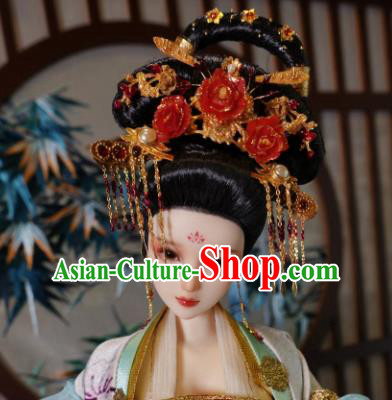 Chinese Ancient Tang Dynasty Queen Headwear Phoenix Coronet Traditional Palace Hair Accessories for Women