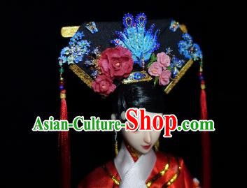 Chinese Ancient Imperial Consort Cloisonne Headwear Traditional Qing Dynasty Palace Manchu Hair Accessories for Women