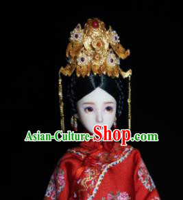 Chinese Ancient Imperial Consort Wedding Headwear Traditional Qing Dynasty Palace Manchu Hair Accessories for Women