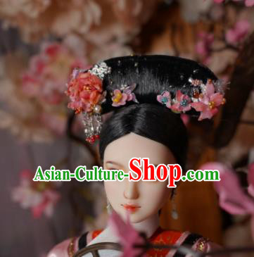 Chinese Ancient Court Maid Headwear Traditional Qing Dynasty Palace Manchu Hair Accessories for Women