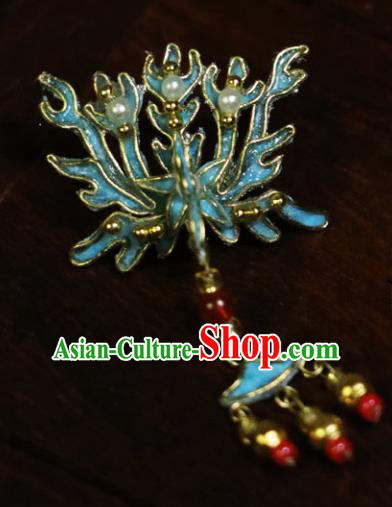 Chinese Ancient Imperial Consort Cloisonne Hairpins Traditional Qing Dynasty Palace Manchu Hair Accessories for Women