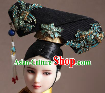 Chinese Ancient Palace Manchu Phoenix Headwear Traditional Qing Dynasty Imperial Consort Hair Accessories for Women