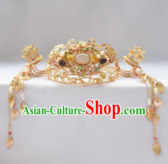 Chinese Ancient Princess Hairpins Phoenix Coronet Traditional Hanfu Hair Accessories for Women