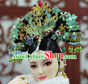 Chinese Ancient Palace Concubine Headwear Traditional Qing Dynasty Manchu Imperial Consort Hair Accessories for Women