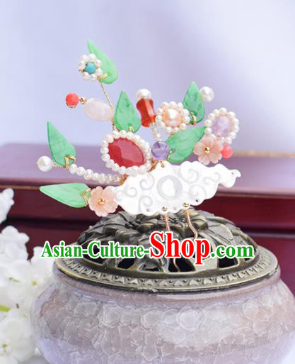 Chinese Ancient Princess Shell Cloud Hairpins Traditional Hanfu Hair Accessories for Women