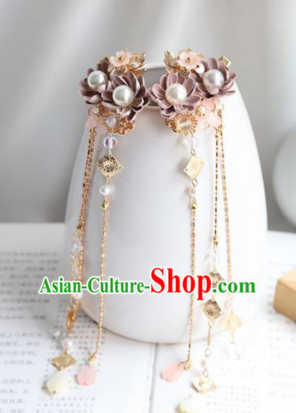 Chinese Ancient Princess Tassel Hair Claws Hairpins Traditional Hanfu Hair Accessories for Women