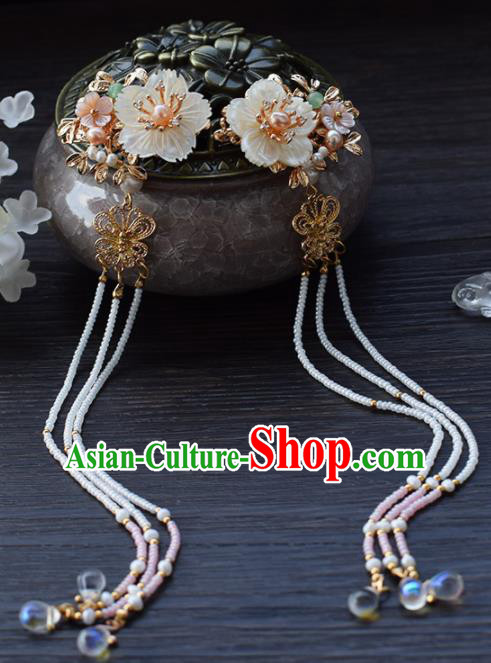 Chinese Ancient Princess Palace Long Tassel Hair Claws Hairpins Traditional Handmade Hanfu Hair Accessories Complete Set for Women