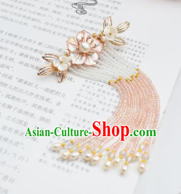 Chinese Ancient Princess Palace Pearls Tassel Hair Claw Hairpins Traditional Handmade Hanfu Hair Accessories for Women