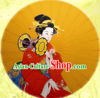 Handmade Chinese Traditional Printing Geisha Umbrellas Ancient Oiled Paper Umbrella