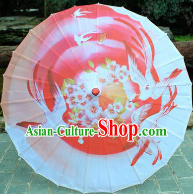 Handmade Chinese Traditional Printing Birds Oiled Paper Umbrellas Ancient Princess Umbrella