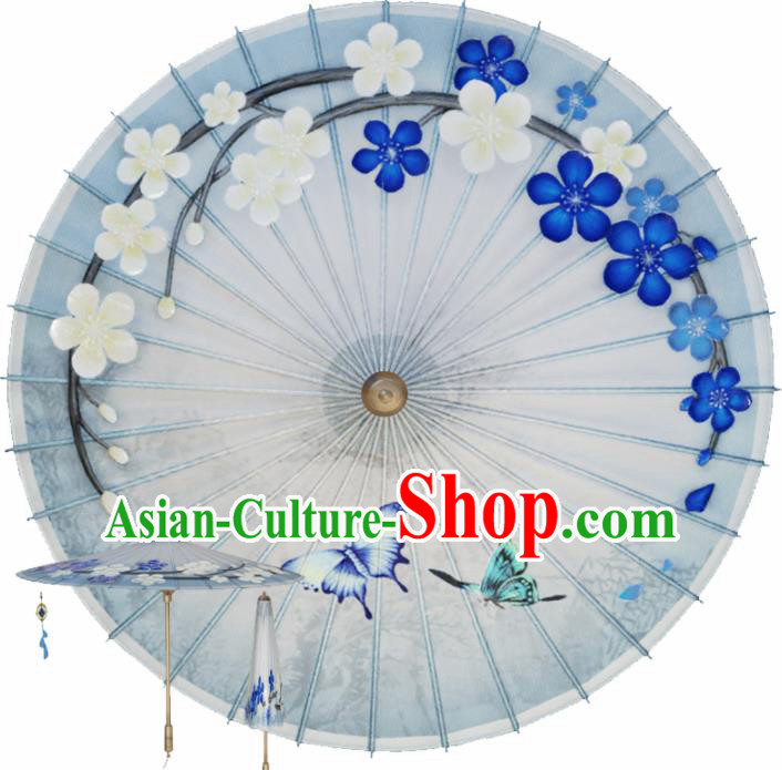 Handmade Chinese Traditional Printing Flowers Butterfly Oiled Paper Umbrellas Ancient Princess Umbrella