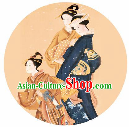 Handmade Japanese Kimono Geisha Yellow Oiled Paper Umbrellas Chinese Traditional Ancient Princess Umbrella