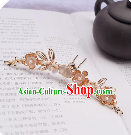 Chinese Ancient Princess Palace Flowers Hairpins Traditional Handmade Hanfu Hair Accessories for Women