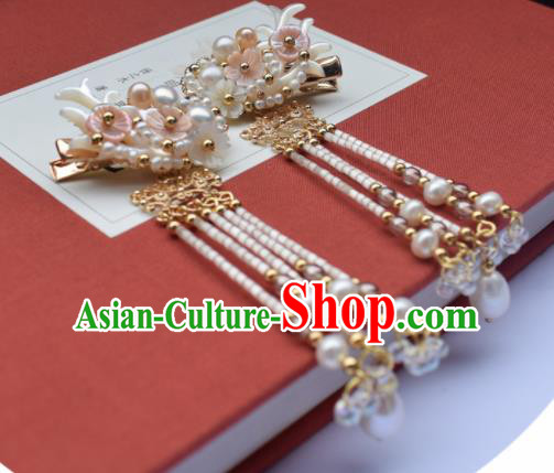 Chinese Ancient Palace Pearls Hair Claws Princess Hairpins Traditional Handmade Hanfu Hair Accessories for Women