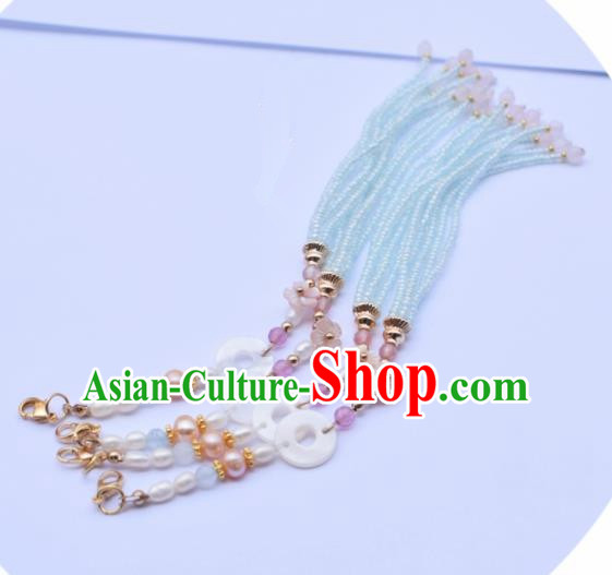 Handmade Chinese Ancient Princess Shell Tassel Pendant Traditional Hanfu Waist Accessories for Women