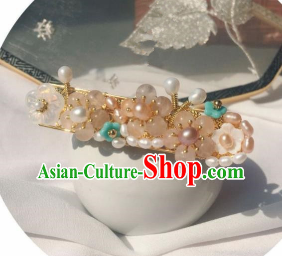 Chinese Ancient Palace Flowers Hair Clip Princess Hairpins Traditional Handmade Hanfu Hair Accessories for Women