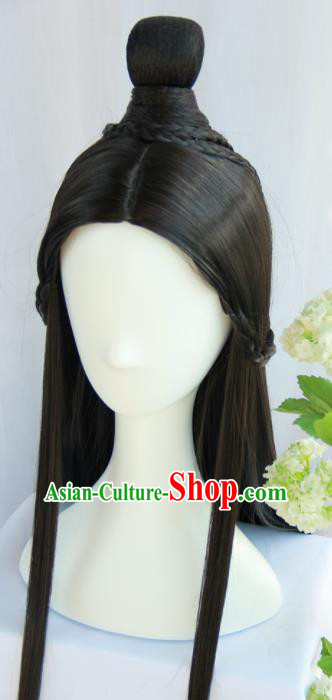 Handmade Chinese Traditional Han Dynasty Hanfu Wigs Sheath Ancient Princess Chignon for Women