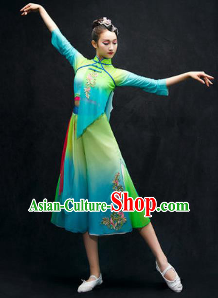 Chinese Classical Dance Stage Performance Costume Traditional Umbrella Dance Dress for Women