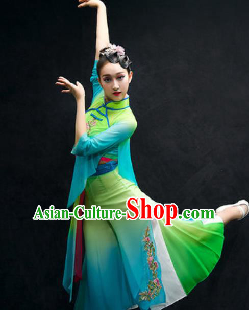 Chinese Classical Dance Stage Performance Costume Traditional Umbrella Dance Dress for Women