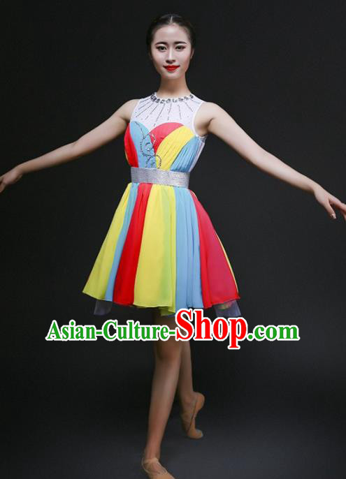 Chinese Modern Dance Costume Traditional Opening Dance Bubble Dress for Women