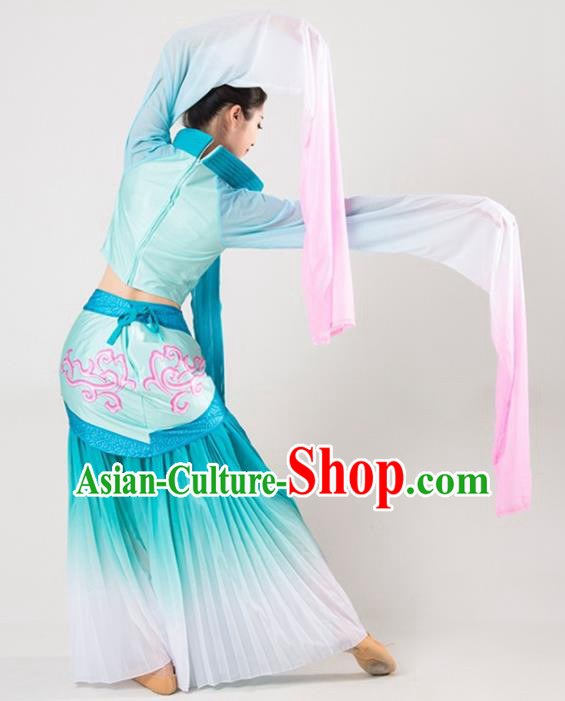 Chinese Classical Dance Green Costume Traditional Dunhuang Flying Apsaras Stage Performance Dress for Women