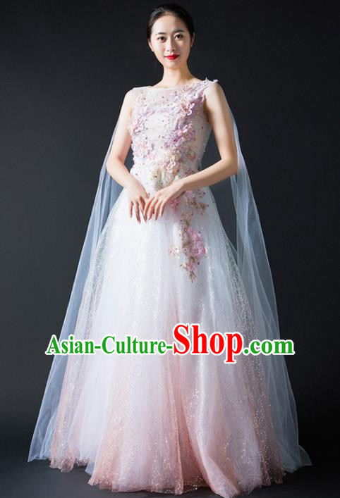 Chinese Modern Dance Stage Costume Traditional Spring Festival Gala Opening Dance Veil Dress for Women