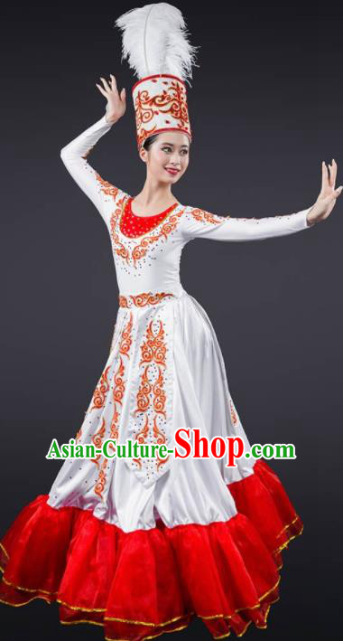 Chinese Spring Festival Gala Stage Costume Traditional Modern Dance Opening Dance Red Dress for Women