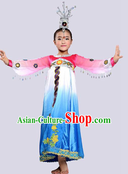 Chinese Korean Nationality Ethnic Costume Traditional Minority Folk Dance Stage Performance Clothing for Kids