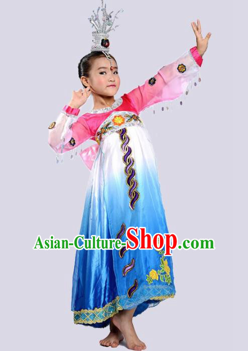 Chinese Korean Nationality Ethnic Costume Traditional Minority Folk Dance Stage Performance Clothing for Kids