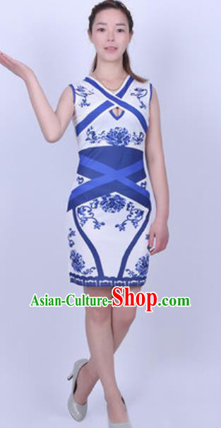 Top Grade Compere Stage Performance Full Dress Modern Fancywork Modern Dance Costume for Women