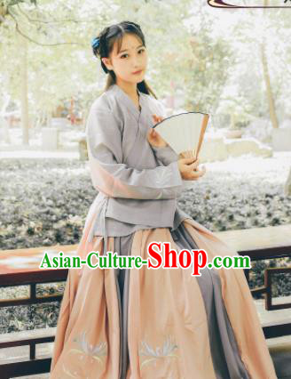 Traditional Chinese Ming Dynasty Village Girl Historical Costume Ancient Poor Lady Dress for Women