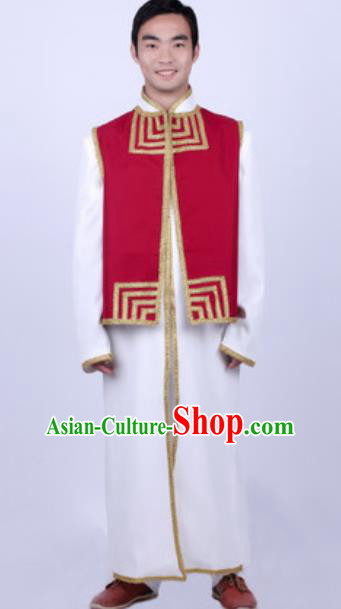 Chinese Nationality Ethnic Costume Traditional Minority Folk Dance Stage Performance Clothing for Men